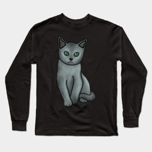 Russian Blue Cat Long Sleeve T-Shirt